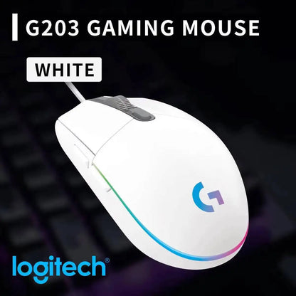 Logitech G102 Wired Gaming Mouse Adjustable DPI 16.8M RGB Colors Mechanical Buttons Ergonomic Design for Competitive Gamers