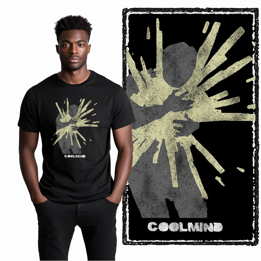 Coolmind U4 Streetwear Cool Print Exclusive Graphic T shirt fo men 100% Cotton Big Size vintage BLACK men's novelty tee shirt