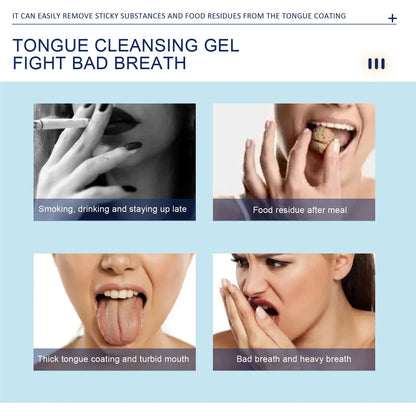 Tongue Cleaning Gel Set Effective Tongue Cleaner Gel Orals Cleaner Set Mint Tongue Scraper & Scrubber Effective Mouth Odor
