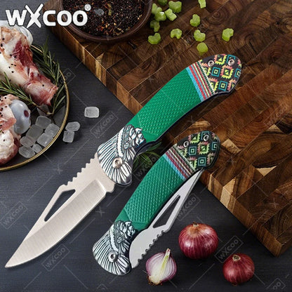 WXCOO Folding Knife Stainless Steel Cooking Kitchen Vegetable Knife Accessories Fruit Peeler Meat Cleaver Pocket Knife Kitchen