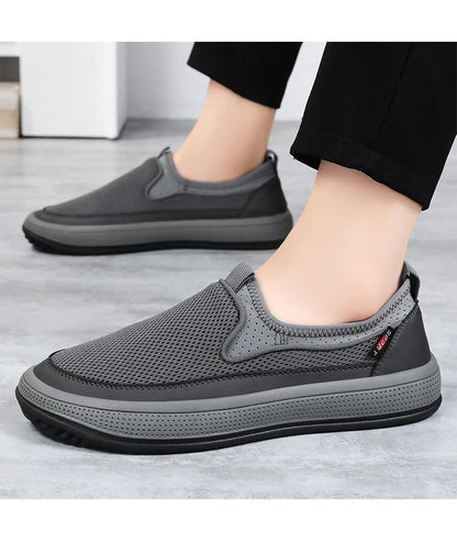 Men's mesh shoes 2026 summer new solid color versatile single shoe breathable soft sole lightweight casual shoes