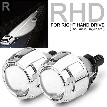 H4 H7 Bi LED Projector Lens 2.5 Inch LED Lights for H4 H7 9005 HB3 9006 HB4 Car Headlight Bulb Hi/Low Beam Retrofit Car Styling
