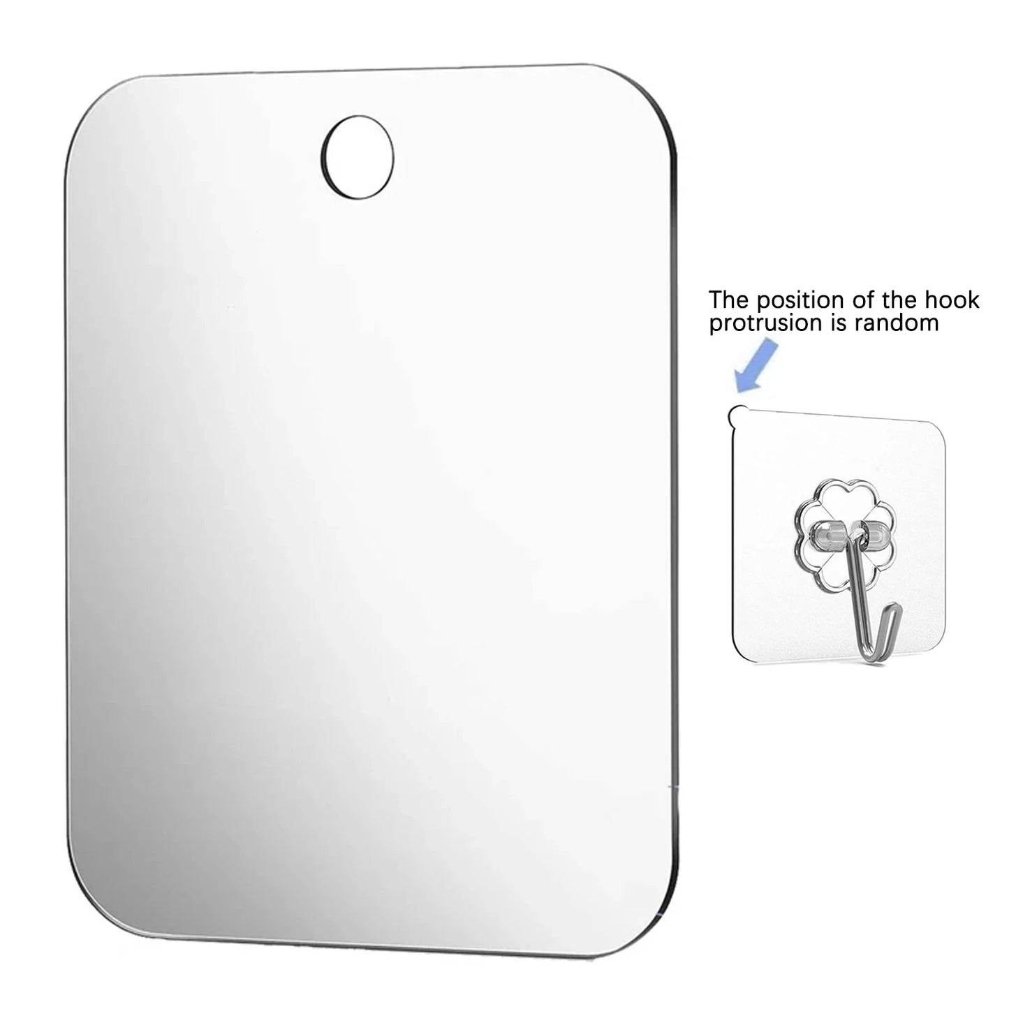 Acrylic Anti Fog Mirror With Wall Suction Shower Mirror For Man Shaving Women Makeup Portable Travel Bathroom Accessories