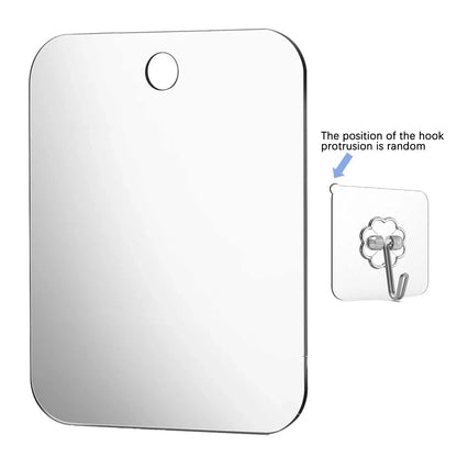 Acrylic Anti Fog Mirror With Wall Suction Shower Mirror For Man Shaving Women Makeup Portable Travel Bathroom Accessories