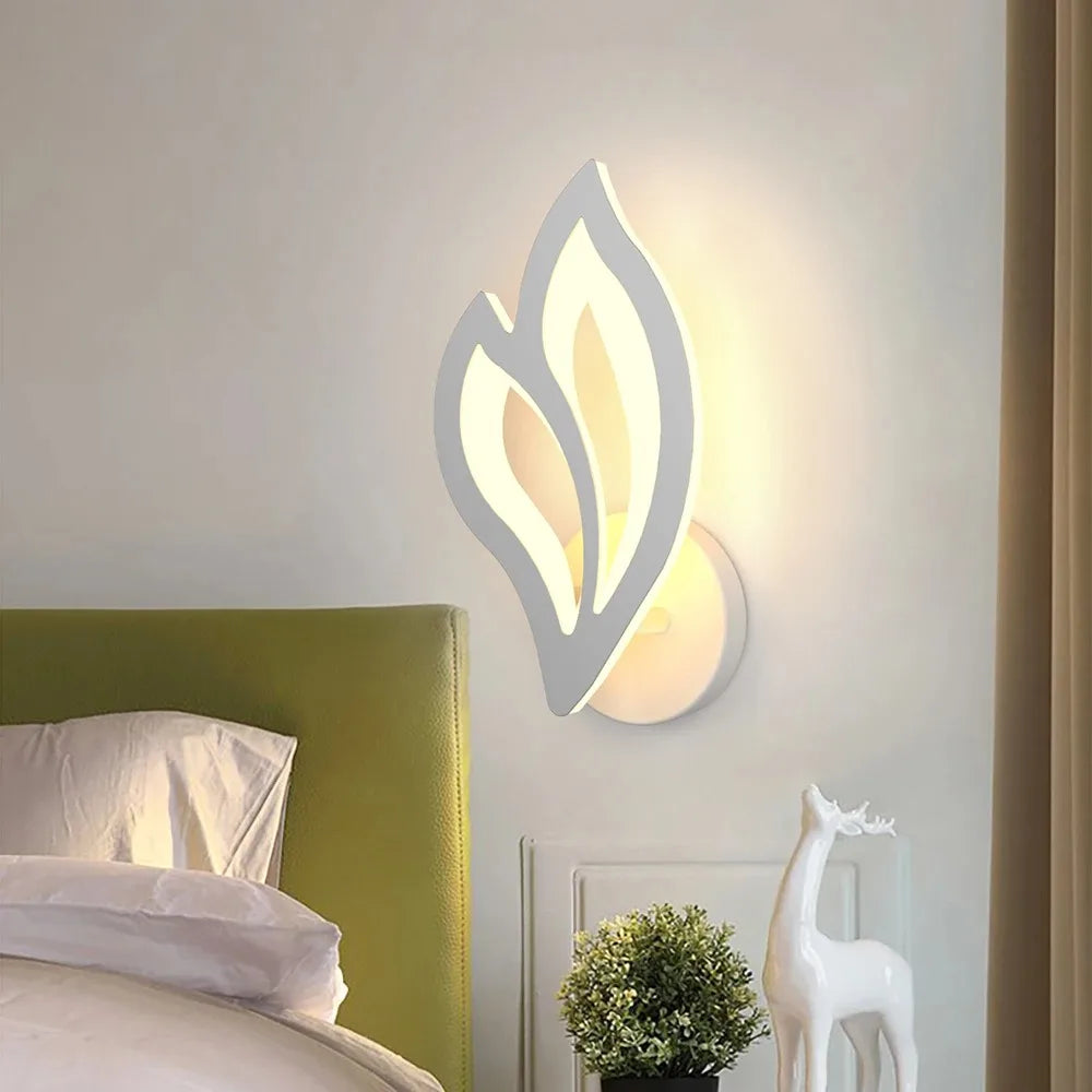 Modern LED Wall Lamp Bedroom Bedside Leaf Wall Lamp Sconces Living Room Home Indoor Lighting Fixture Minimalist Led Night Light