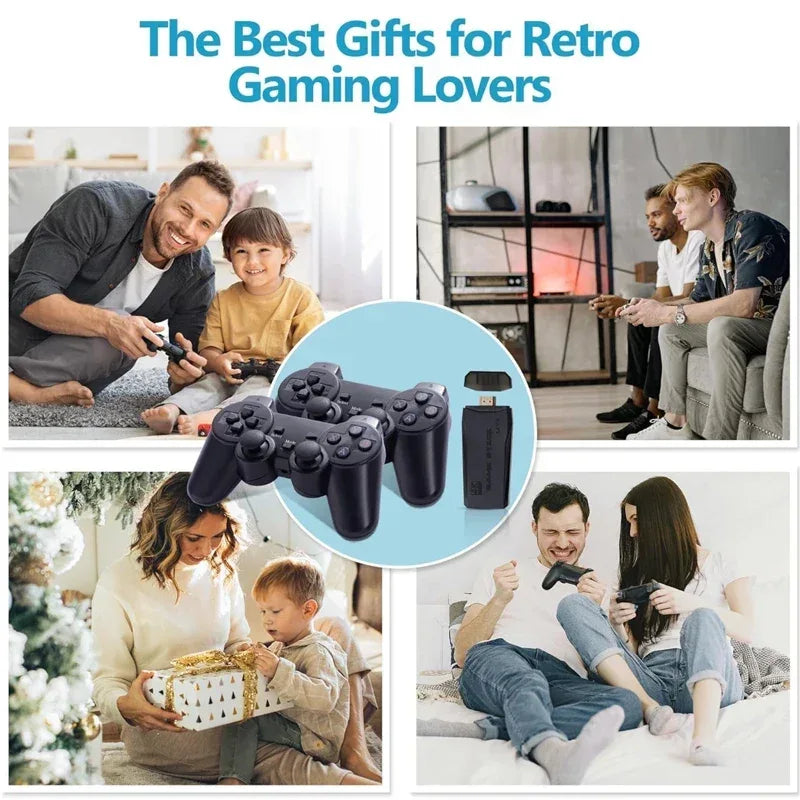 M8 4K HD Output Retro Video Game Console 2.4G Dual Wireless Controller Home TV Plug and Play Game Stick