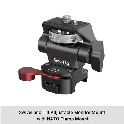 SmallRig Quick Release Monitor Holder Camera Clamp Swivel and Adjustable Monitor Mount with Cold Shoe/ARRI/NATO Mount 2905B