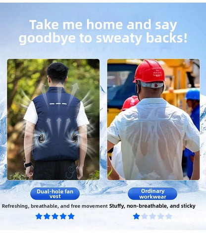 2026 New Cooling Vest Air Conditioner Clothes 3 Gears Wearable Cooling Fan Vest Breathable Sleeveless Workwear For Summer Outdoo