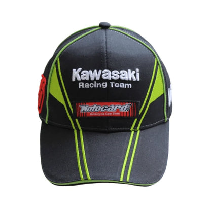 Kawasaki Racing Hat Kawasaki Motorcycle Baseball cap Summer Adjustable Sunscreen Men's Women's Outdoor Sports Hip hop Headwear