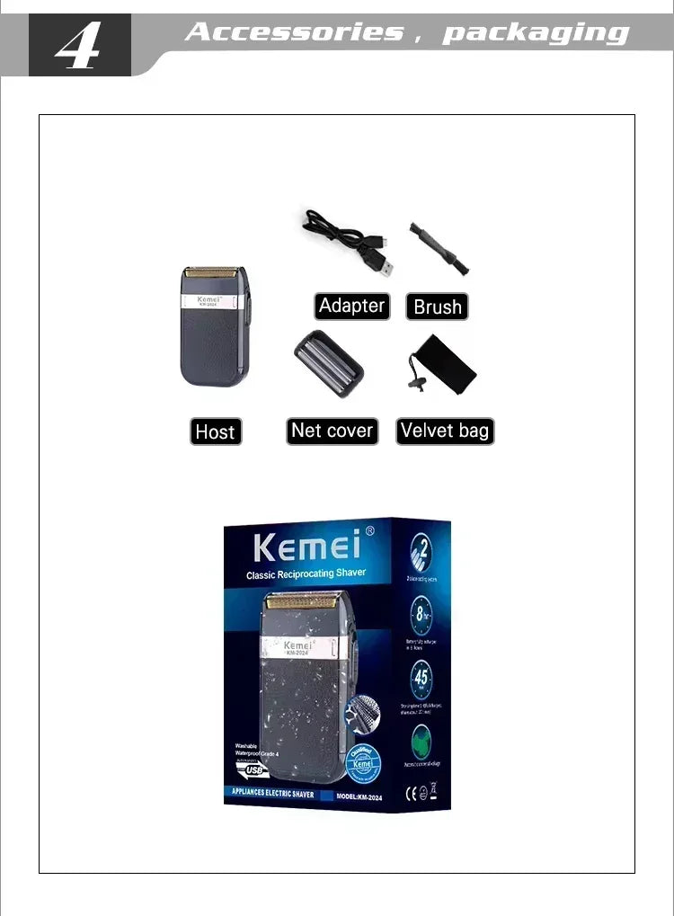 Kemei Professional Electric Hair Clippers Beard Clipper Rechargeable Men's Shaver Hair Trimmer KM-2628 KM-678 KM-2024 Clipper