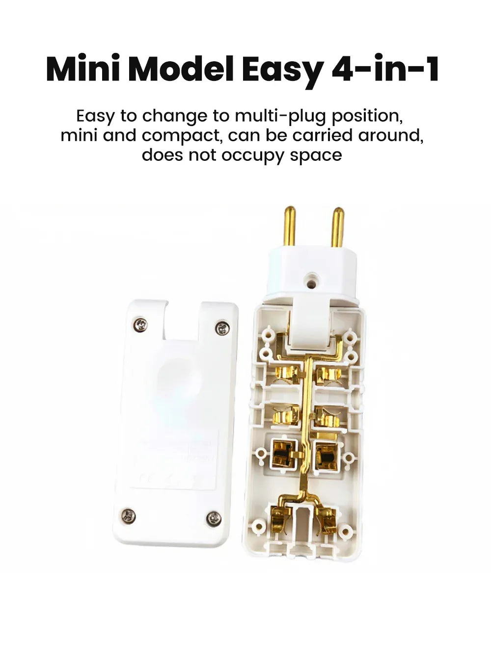Protable Travel Power Converter Wall Outlet Plug Adaptors 4 in 1 EU 4.8MM Extension Chargers Adapter 180° Rotation Plug Adapter