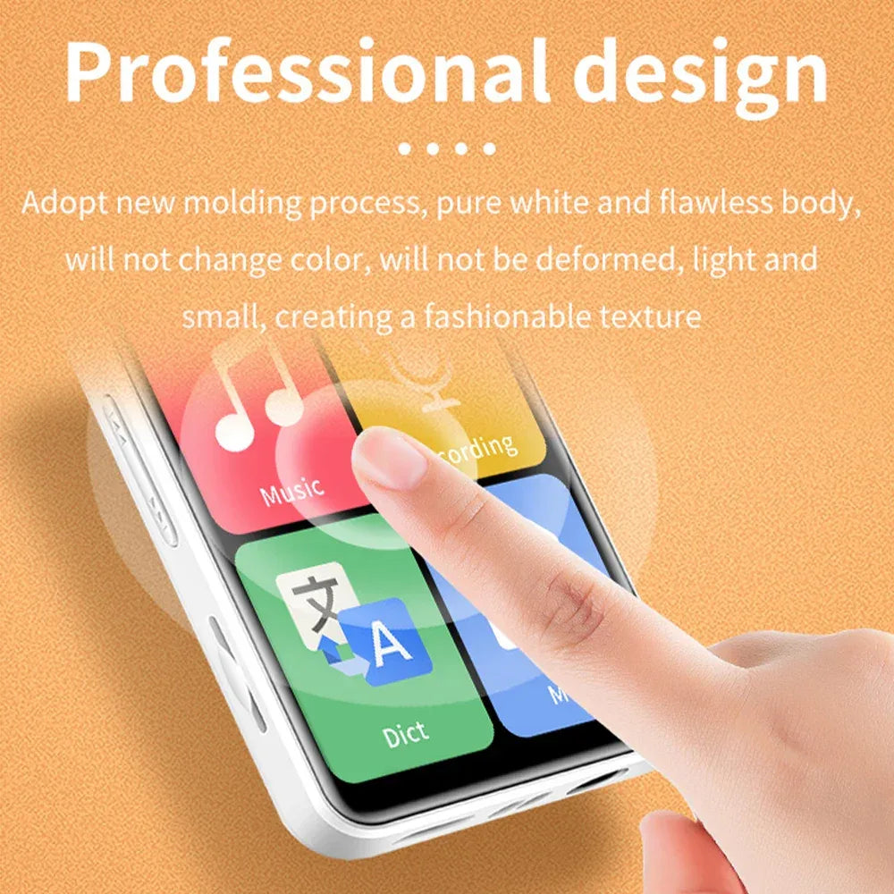 2 inch Display Screen Portable MP3 Player BT 5.0 Touch Screen Music Player with Speakers Support FM Radio Recording E-Book