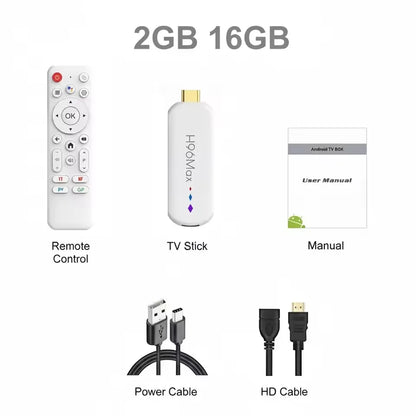 H96 Max S905L TV Stick Android14 Quad Core BT5.0 4K@60fps 2.4G&5G Wifi6 2GB 16GB Google Voice Assistant Media Player AI TV Stick