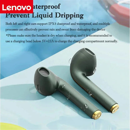 Lenovo Wireless Earphones, HiFi in-Ear Stereo with Microphone, Waterproof, Bluetooth, Touch Control, Noise Cancellation