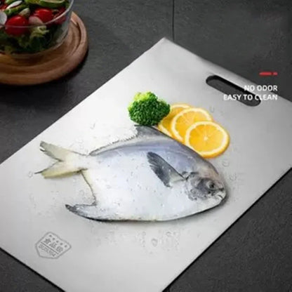 WXCOO 1PCS Stainless Steel Chopping Boards Kitchen Thickened Boards Non Stick Double Sided Fruit Meat Chopping Cutting Boards