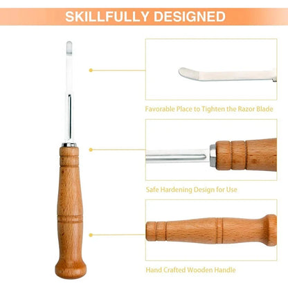 304 Stainless Steel Dough Whisk with Smooth Wooden Handle Sourdough & Bread Mixing 13 Inch Danish Dough Whisk Bread Tools