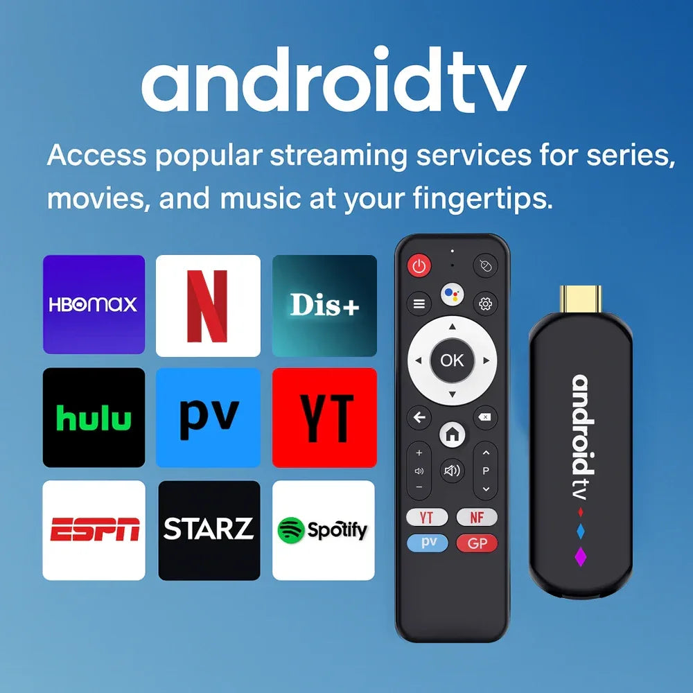 Android TV Stick S905L3 H96 MAX Android 14.0 4K Quad Core 2.4G 5G Wifi BT Home Media Player Voice Assistant Smart TV Stick