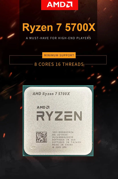 AMD Ryzen 7 5700x New 8-Core CPU16-Thread 4.6GHz Processor 7NM L3=32M 100-000000926 R7 5700X Socket AM4 DDR4 but no without fan
