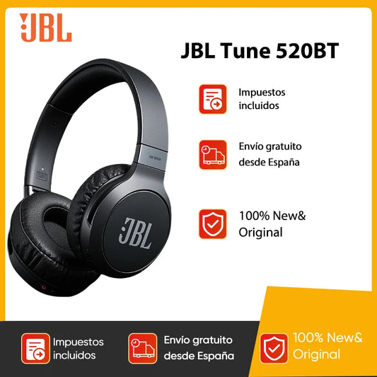 JBL Tune 520BT On-Ear Bluetooth Headphones - 57H Battery, Bluetooth 5.3, JBL Pure Bass, Lightweight, Foldable & Comfortable for