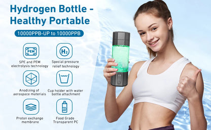 2026 New Upgrade 10000PPB Hydrogen Water Bottle Seven Colorful Light Hydrogen Water Generator with Pressure Relief Valve