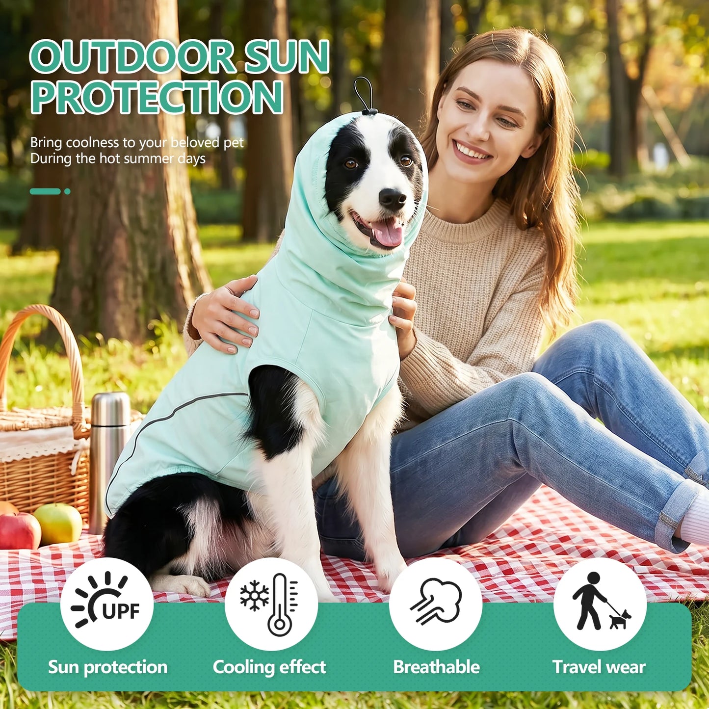 Dog Shirt,Cooling Vest Lightweight Breathable,Dog T-Shirts All-Season UV Protection Pet Clothes Quick Dry Soft Stretchy Shirt