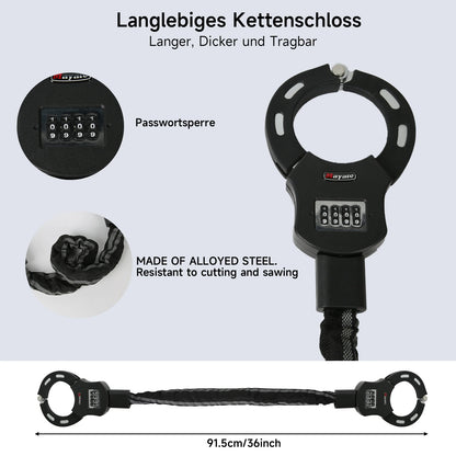 Electric Scooter Anti-Theft Handcuff Lock Bike Lock Coiled Secure Password Lock E-Scooter Prams Motorcycle Bike Accessories