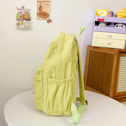 Women Schoolbag Waterproof Large Capacity School Backpack Smooth Zipper Solid Color Teens Girl Casual Daypack Bag Student Supply