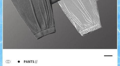 Summer Ice Silk Ultra-thin Ice Silk Pants Men's Loose Casual Pants Quick-drying Harajuku Fashion Pants Men's Thin Trousers
