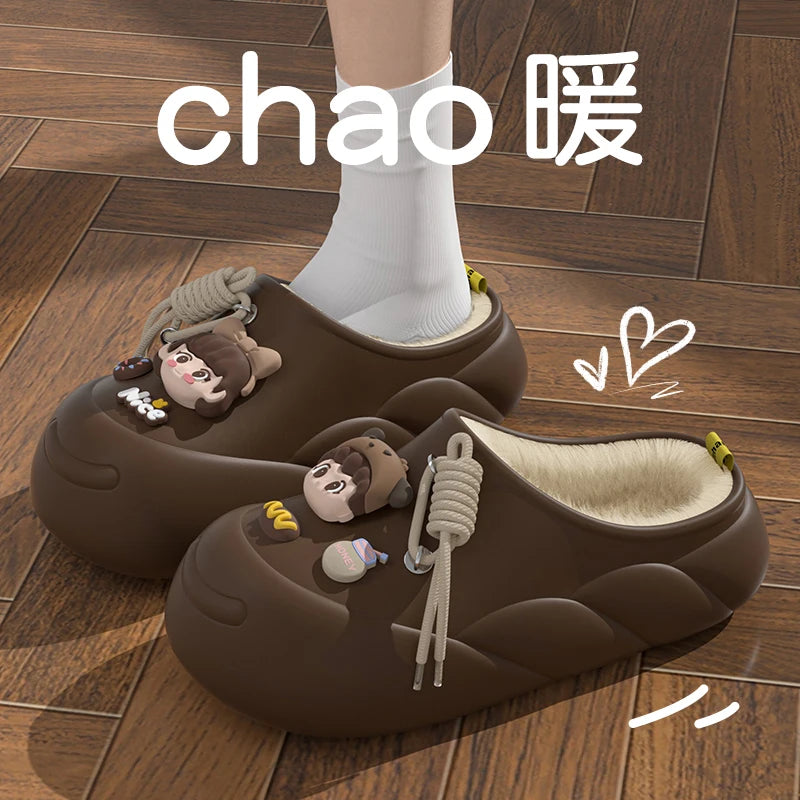 Cute Girl Eva Warm Winter Women Slippers 2024 Home Cotton Shoes Sweet Women's Slippers For Home