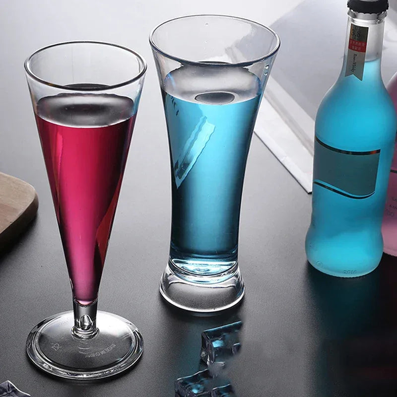 Acrylic Cocktail Cup Unbreakable Wine Glass Home Wedding Party Bar Goblet Red Juice Wine Drinking Glasses Bar Tools