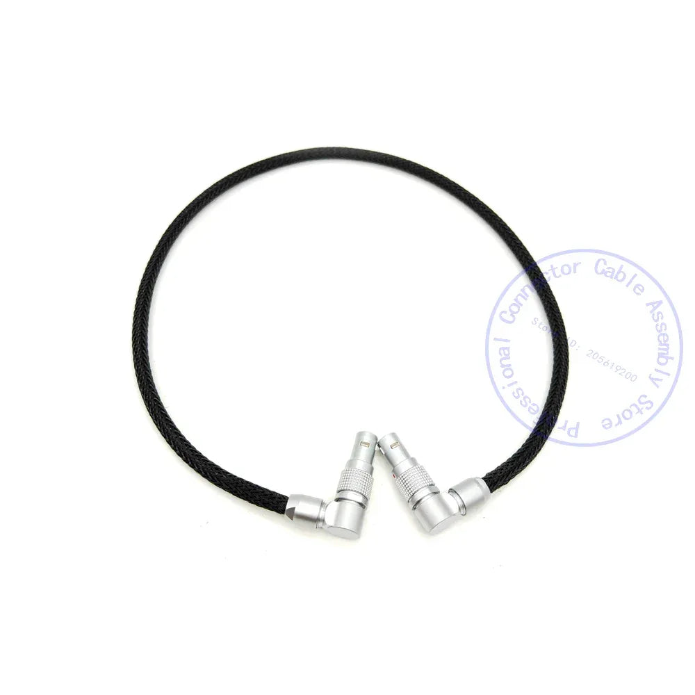 ARRI ALEXA RED Flexible Braid Power Cable for Teradek Bolt 4K XT LT, SmallHD monitor, 0B 2 Pin Straight Male to 2Pin Right Angle