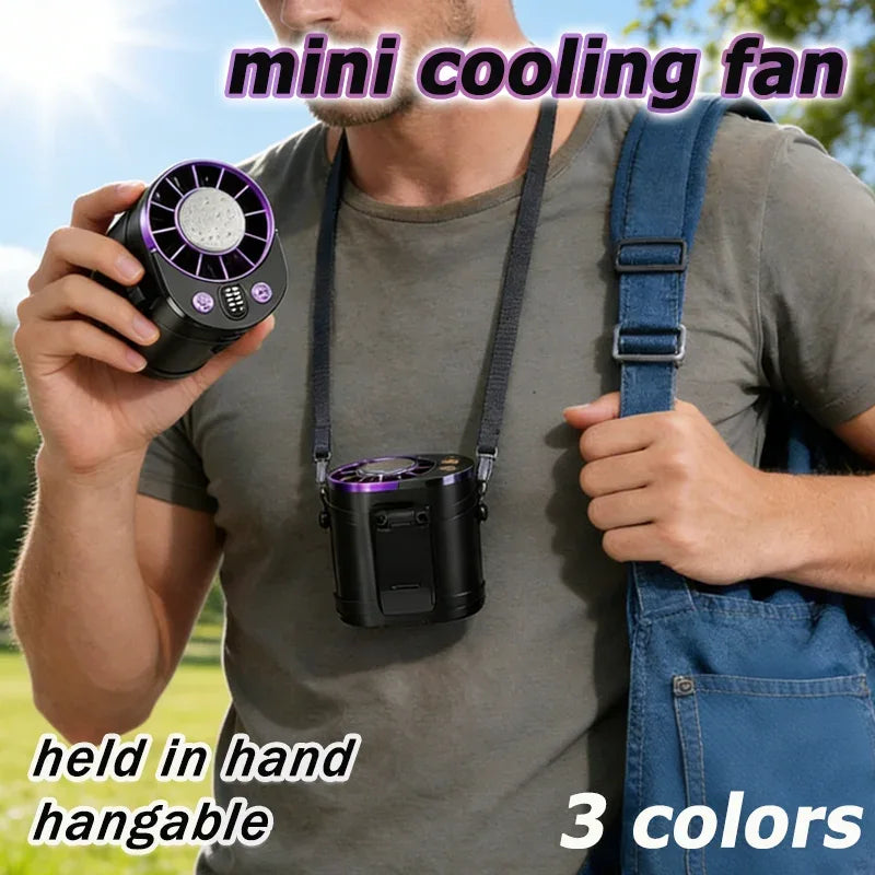 USB Waist Hanging Fan Neck Cooling Fan 2026 New Rechargeable Outdoor Camping High Temperature Workplace Portable Small
