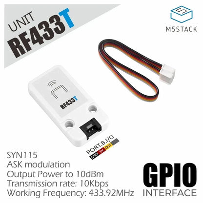 M5Stack RF433R/T Wireless RF Transmitter & Receiver Working Frequency 433.92MHz for IoT RF Remote Control Automation Application