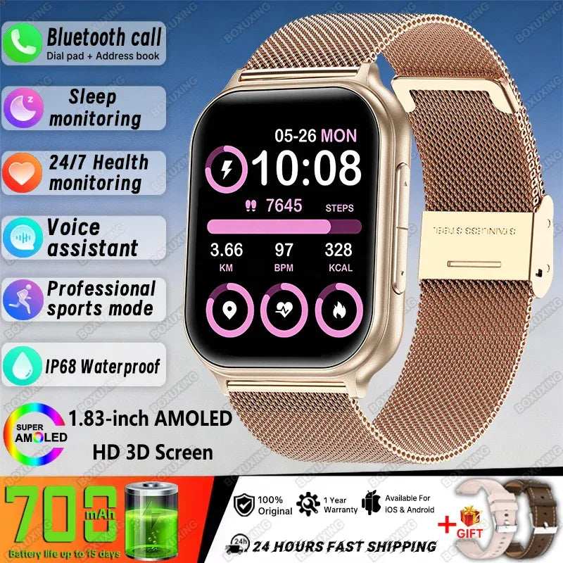 New Bip 6 Pro Smart Watch Men Outdoor Sports Fitness Track IP68 Waterproof Heart Rate BT Call 700 mAh Battery Smartwatches Women