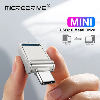 2 In1 Mini OTG Type C Pen Drive Usb2.0 Memory Stick 16GB 32GB 8GB Usb Flash Card 128GB 256GB 512GB Type-C Pendrive