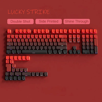 Babysbreath Side Print Shine Through Keycap Cherry Profile Double Shot PBT Keycaps 130 Key for Cherry MX Switches Gamer Keyboard