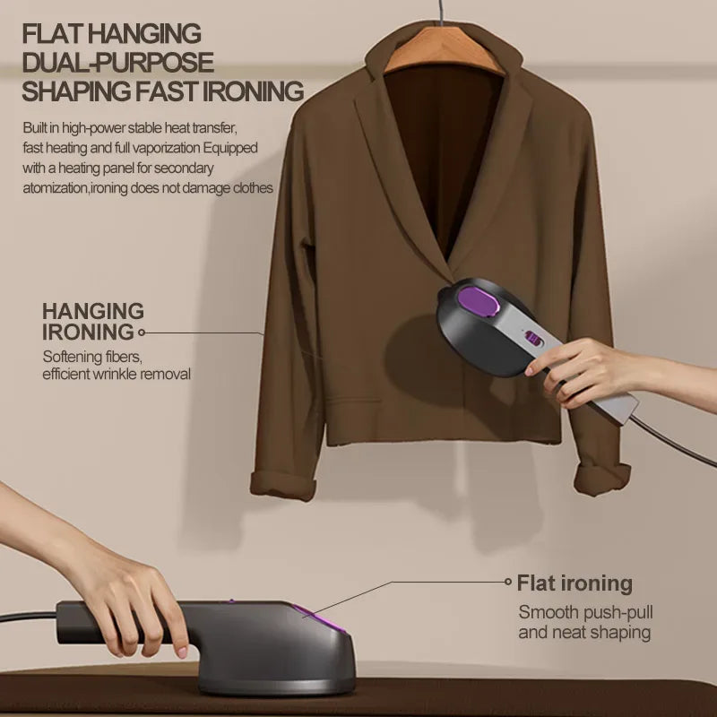 Multi functional handheld iron USB mini hanging iron fast heating travel with handle home clothing fabric ironing machine