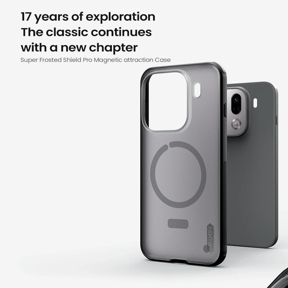 For OPPO Find X9 Pro 5G Nillkin Case Magnetic Super Frosted Pro Magsafe 360 Soft Frame Matte PC TPU Full Back Cover Protection