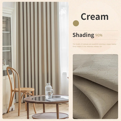 French Cream Style Bay Window Drape Bedroom Thick Full Blackout Curtain Hotel Soundproof Drapes Large Area Living Room Curtains