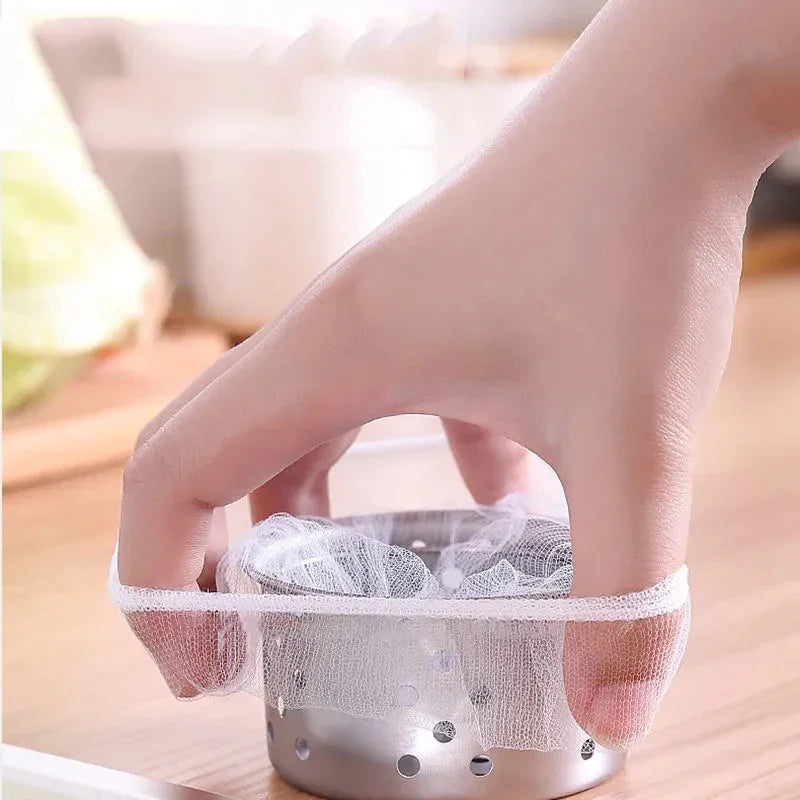 500/30pcs Disposable Sink Filter Mesh Bags Kitchen Sink Strainer Drain Hole Anti-blocking Garbage Bag Cleaning Strainers Net