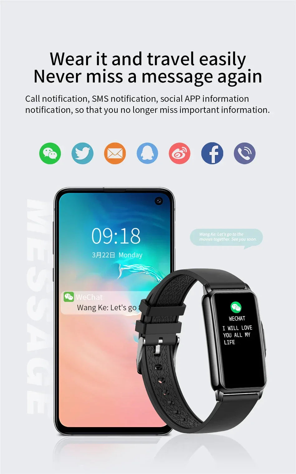 LIGE New Fashion Smart Watch Ladies Message Push Blood Pressure DIY Custom Dial Sports Bracelet Waterproof Men Smartwatch Women
