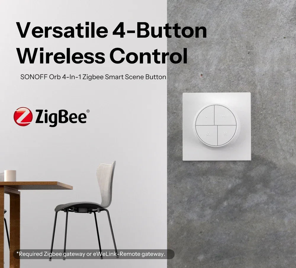 SONOFF Orb 4-In-1 Zigbee Smart Scene Button Split Magnetic Design Zigbee & eWeLink-Remote Dual Protocol Multiple Trigger Actions