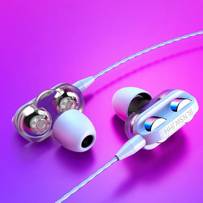 3.5mm Wired Headphones Noise Canceling In-Ear Sports Earphones Bass Stereo Gaming Headset HiFi Music Earbuds With Mic For Xiaomi
