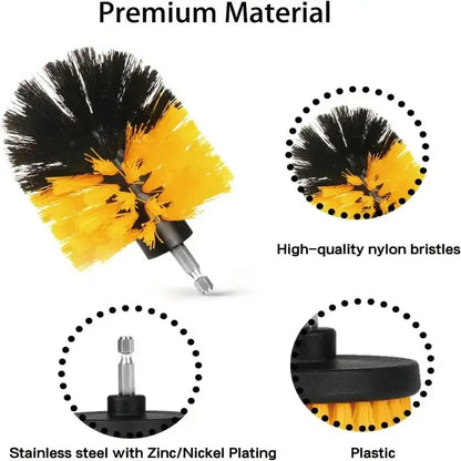 Electric Scrubber Drill Brush Kit Power Drills Scrubber Brush For Carpet Glass Car Tires Nylon Extension Pole Floor, Automotive