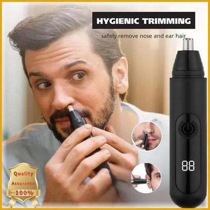 Mini Electric Nose & Facial Hair Trimmer Painless Safe for Men Women Ears Eyebrow Portable Waterproof Rechargeable Grooming