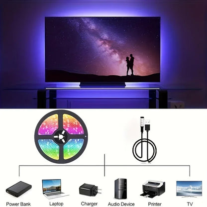 RGB LED Strip Light APP Bluetooth Control IR for Bedroom Living Room TV Backlight Remote Lamp Neon Lighting Home Kit Appliance