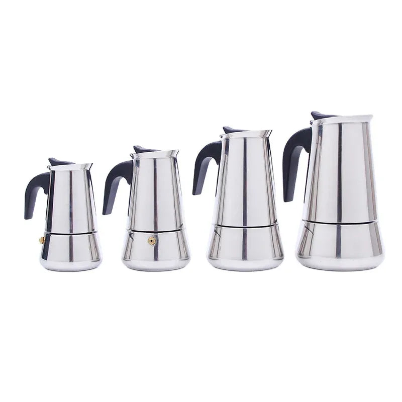 Stainless Steel Moka Pot Espresso Percolator Coffee Pots Electric Italian Turkish Portable Camping Moka Pots
