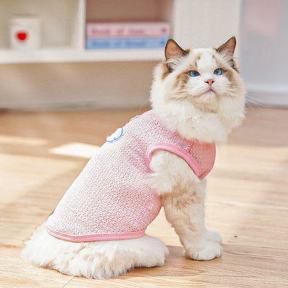 Cute Dog Cooling Vest Solid Breathable Mesh Thin Small Dog Summer Clothes  Bichon Medium Cat T Shirts Clothing Puppy Undershirt