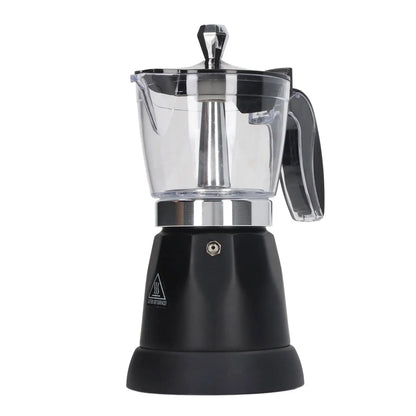 Portable 6 Cup Electric Coffee Maker Transparent Top Italian Coffee Pot Machine 300ML for Home