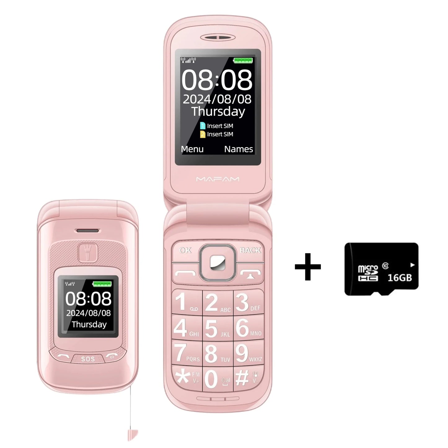 Mafam F899 Small Cover Folded Elderly Mobile Phone For Seniors Dual Display SOS Button Fast Quick Call Anti-Scratch Low Price